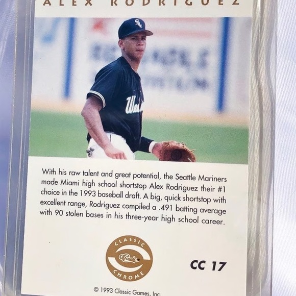 1993 Alex Rodriguez Classic Chrome Series 1 of 9750 - Picture 8 of 10